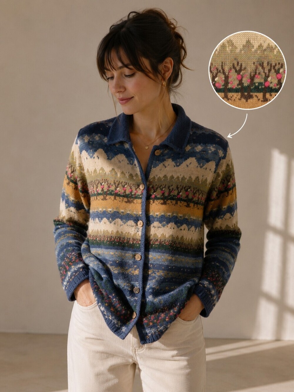 Tabi International Pure New Wool Cardigan | Woolmark | Cottagecore Sweater | Siz